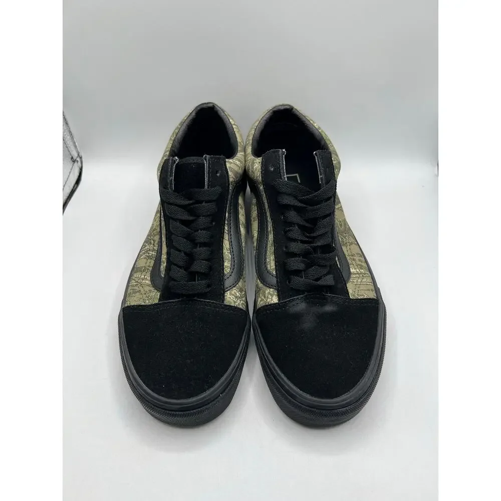 Vans Old Skool “Black Green Camo Suede Canvas” size 7.5 men’s/9 women’s